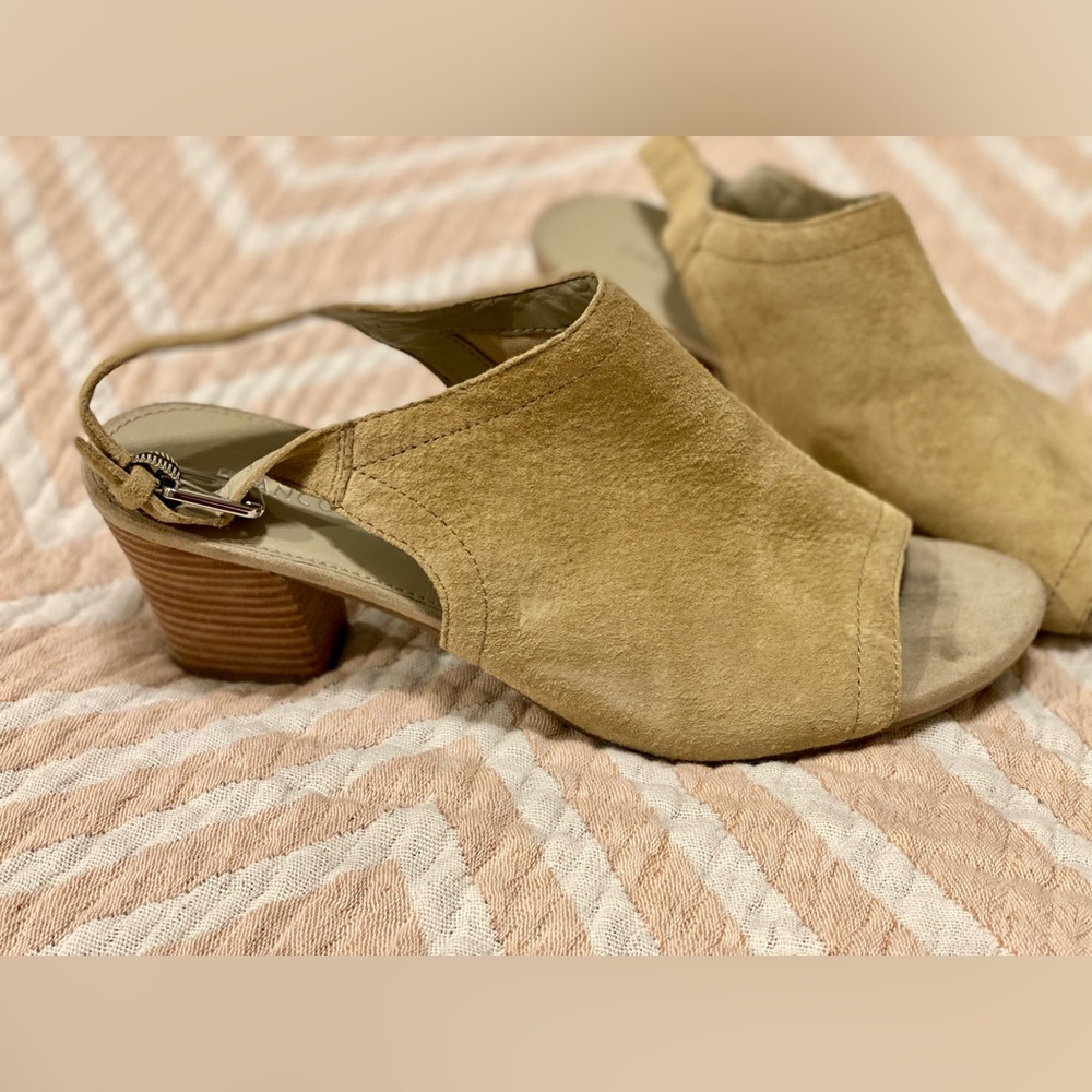 Franco Sarto Suede Open Toe Shoes